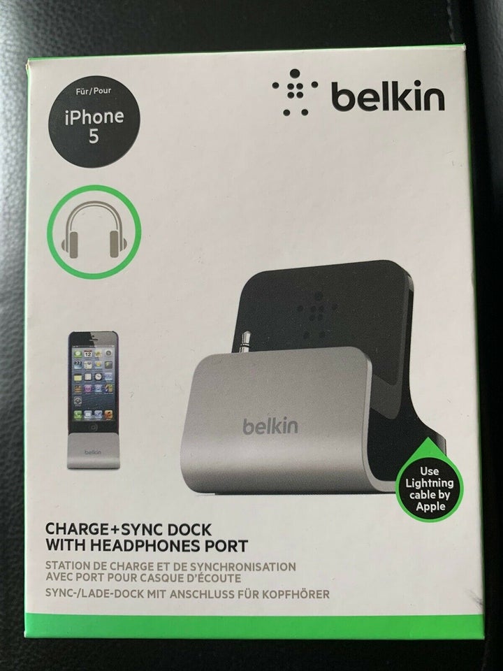 Holder, t. iPhone, Belkin Charge + Sync Dock med Audio Port