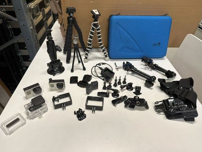 Actionkamera, digitalt, GoPro, Hero 3+, God, To stk. GoPro Hero 3+ kameraer samt diverse udstyr sælg