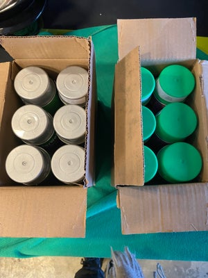 Spraymaling, Colorworks, 12 flasker liter, Sølv og neongrønt, Hurtigtørrende spraymaling til træ, me