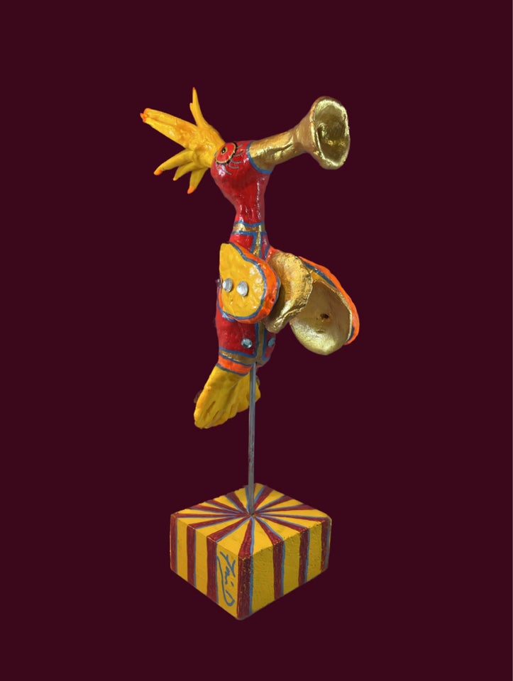 Unika skulptur, motiv: Fantasifuld og fabulerende fugl med