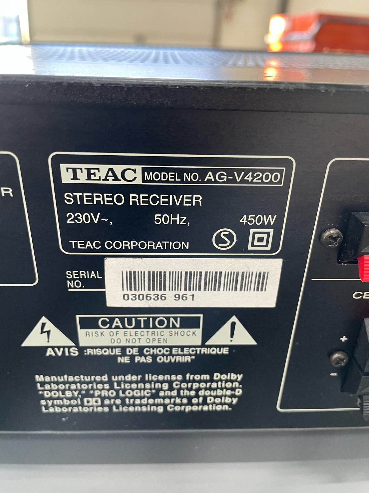 Teac, AG-V4200 Audio / Video surround Receiver