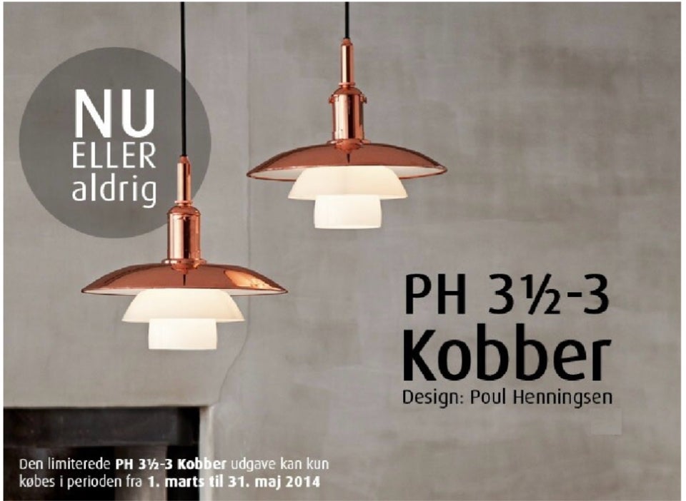 PH, PH 3 1/2 - 3 kobber limited edition pendel, pendel