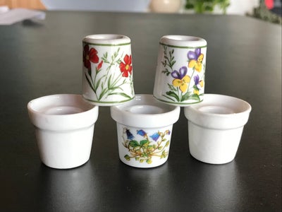 Porcelæn, Mini lysestage / urtepotte / porcelænslysestage , Made in Germany - Retro, Fine små lysest