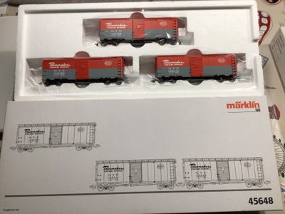 Modeltog, Märklin Usa godsvogne, skala Ho, Märklin 45648 USA vogn sæt ,Amerikanske godsvogne fra New