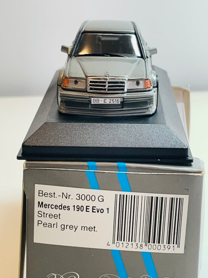 Modelbil, Minichamps Mercedes 190 E Evo 1, skala 1:43