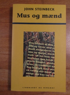 Mus og Mænd (2000, 1. udgave L&R), John Steinbeck, genre: roman, En paperback

Stand: VF/NM [9.0]

K