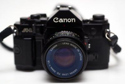 Canon, A-1, spejlrefleks, Perfekt, Fremtræder stort set som ny. Incl 50mm 1:1.8
