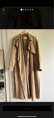 Trenchcoat, str. 36, H&M,  Beige, Super fed oversized trenchcoat med slids i siderne og et hørlignen