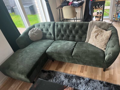 Sofagruppe, velour, 3 pers. , Ilva ria, 2 Grønne velour lænestole 
Højde: 78 cm 
længde: 97 cm 
Bred