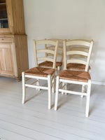 Spisebordsstol, 4 stk. i træ/flet, originale græske stole