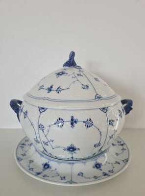 Porcelæn, Suppeterrin, stor terrin med underfad, Bing & Grøndahl, B&G Stor blåmalet, musselmalet ter
