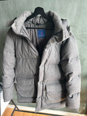 Jakke, str. L, Moncler,  Grå,  God men brugt, 90er Moncler wool grey puffer down jacket

Str L/3

Ri