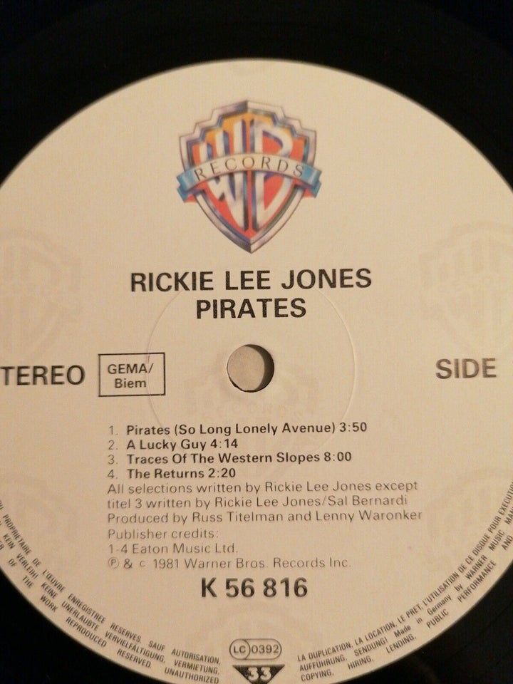LP, Rickie Lee Jones, Pirates