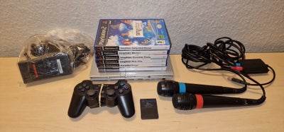 Playstation 2, Singstar Pakke Silver PS2 SLIM Konsol med tilbehør sælges..

sælges for 500 kr som sa