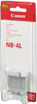 Canon, NB-4L Battery Pack, Originalt Canon NB-4L Li-ion batteri til Canon digitalkamera.

Genopladel