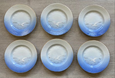 Porcelæn, Kagetallerken, Mågestel B&G, Mågestel med guldkant fra Bing & Grøndahl (B&G), kagetallerke
