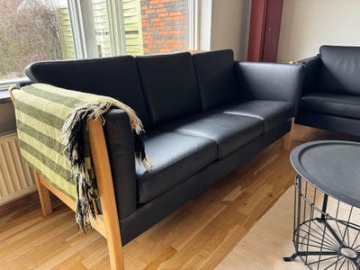 Sofagruppe, læder, 2 og 3 personers sofaer sælges.