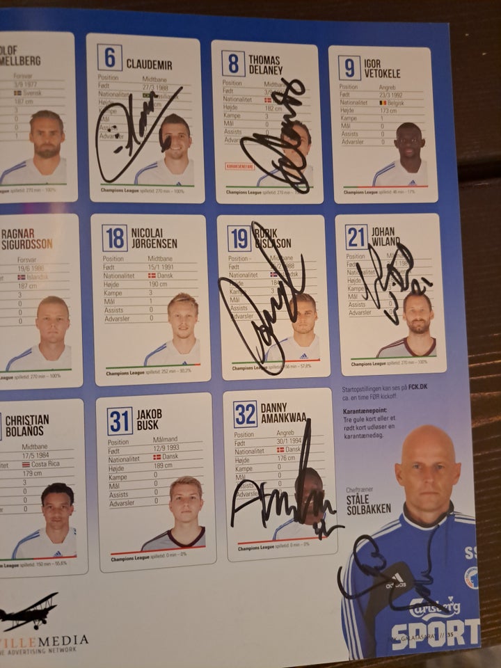 Kampprogram FCK - Galatasaray med autografer , Fck-