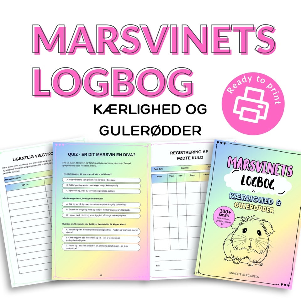 Marsvinets Logbog 100+ sider