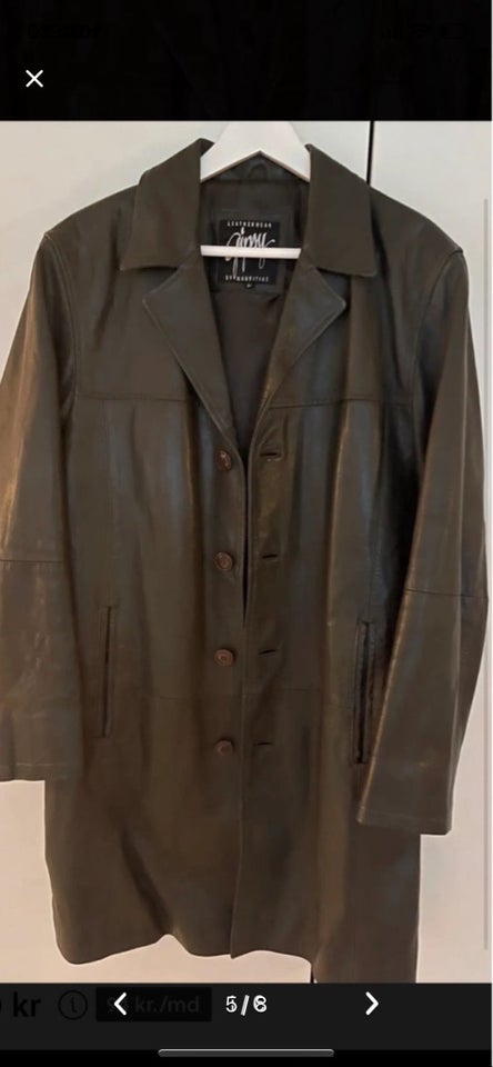 Læderfrakke, str. One size, Vintage