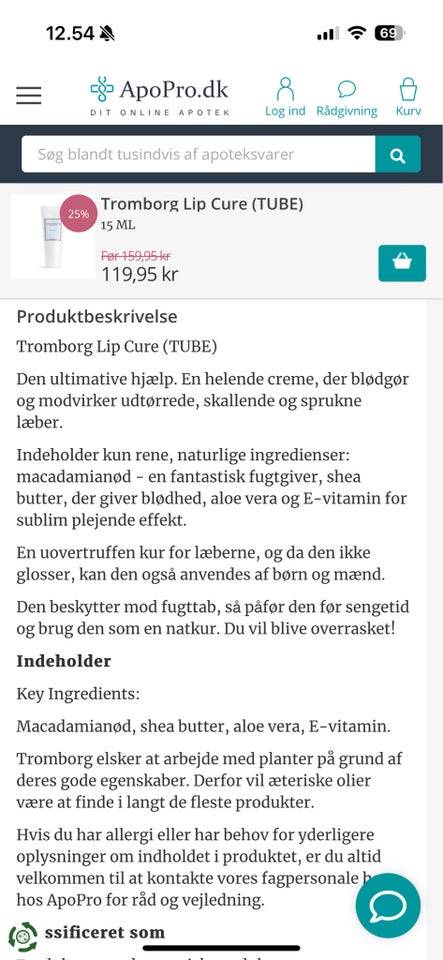 Ansigtspleje, Læbe creme, Tromborg