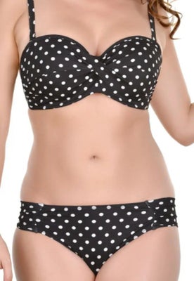 Badetøj, Panache Swim, str. 75G + M,  Sort/hvid,  God men brugt, Padded bøjle bikini fra Panache Swi