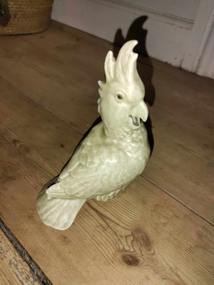 Keramik, Figur kakadue, Den kongelige porcelænsfabrik aluminia, Kakadue af Knud Kyhn 18 cm og uden s