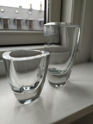Vase, Glas, 11,5 og 7 cm høje. Samlet pris