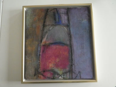 Maleri, Flavia Brunetti, motiv: Abstrakt, b: 38 h: 41, inkl. ramme. Olie på lærred. Fra 1992.
Beskri