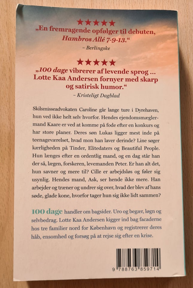 100 dage, Lotte Kaa Andersen, genre: roman