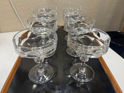 Glas, Vintage champagneskåle krystal, Nachtmann Kristall, FLOTTE vintage champagneskåle i krystalgla