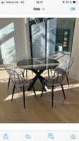 Spisebord m/stole, Marmor/plastik