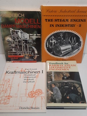 Togtilbehør, Bøger om dampmaskiner og tog, Bøger I fin stand på tysk og engelsk 
Prisen er pr stk 
S