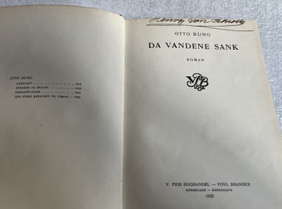 Otto Rung, Da Vandene sank, genre: roman, Om efterdønningerne omkring gullaschtiden, sammenbruddet o