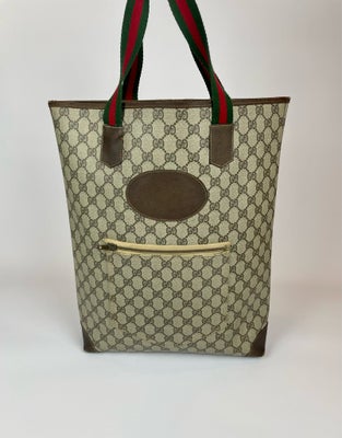 Shopper, Gucci, læder, Gucci supreme GG monogram tote/håndtaske. 

En robust tote i læder, som har r