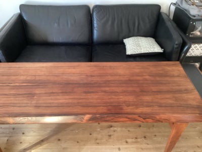 Sofa, læder, Læder sofa og palisander bord, Dette flotte sofa/bord arrangement sælges samlet. De har