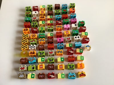 Lego Duplo, Reservedele, Duplo klodser str 2x2 i alm højde med blandet symboler - klar til herlig le
