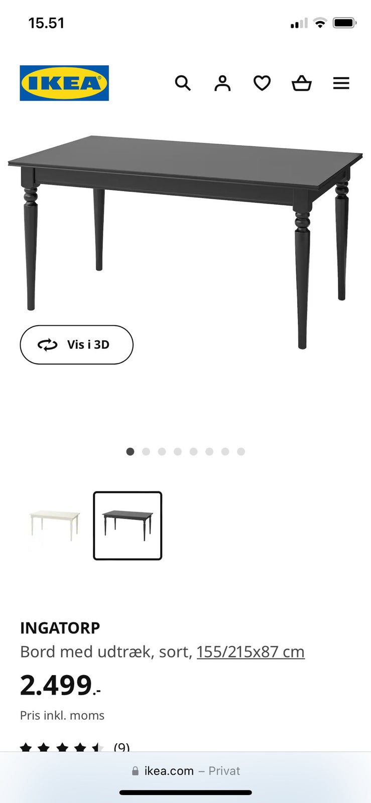 Spisebord, Ikea Ingatorp