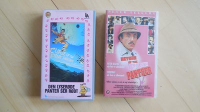 Underholdning, Den lyserøde panter ser rødt, Return of the Pink Panther
2 VHS film. Pris pr stk. kr.