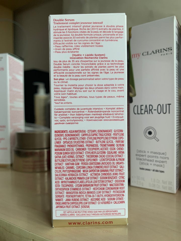 Ansigtspleje, Clarins Double Serum 30 ml ! NY OG PLOMBERET!,