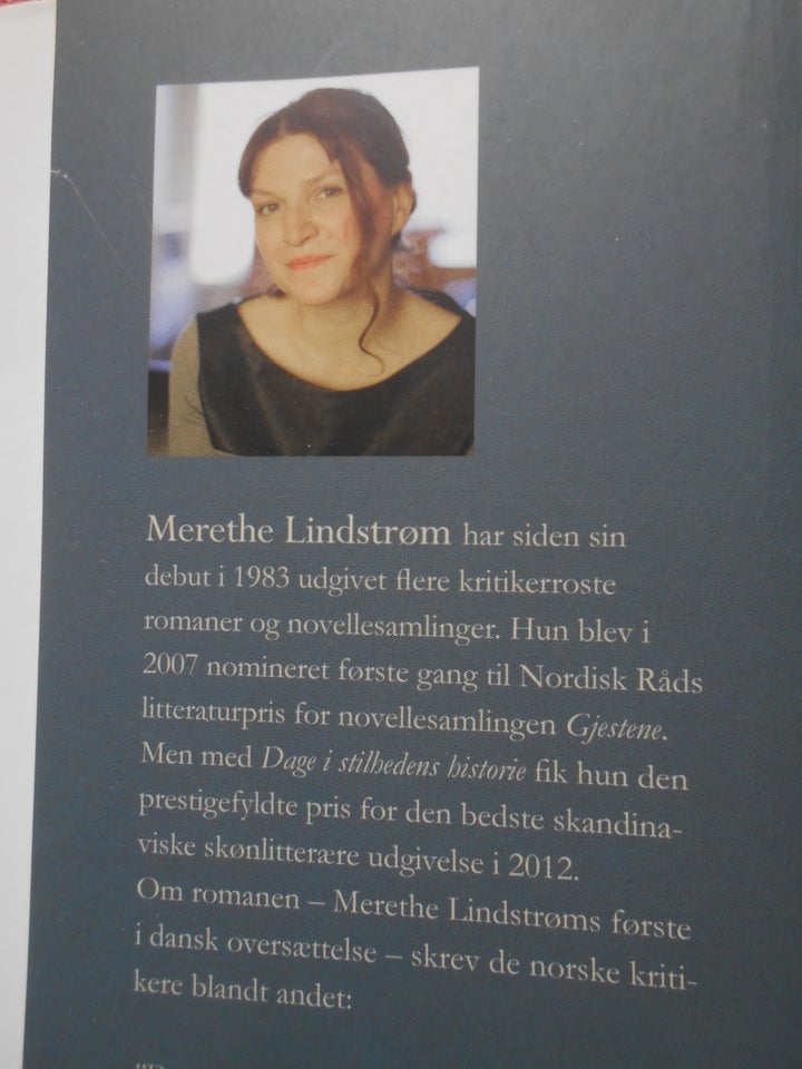 Dage i stilhedens historie, Merethe Lindstrøm, genre: