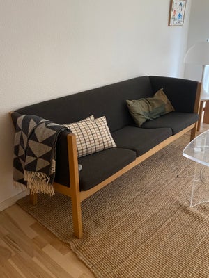 Sofa, uld, 3 pers. , Hans J. Wegner, Hans J. Wegner sofa med kvadrat stof
Model GE 285-3 
Mål: 
Højd