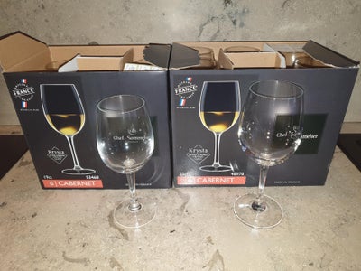 Glas, vin, Chef&Sommelier Cabernet Excellent vinglas, 6 rødvinsglas 25 cl, H18,3 cm og 6 hvidvinsgla