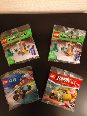 Lego Minecraft, 2 Minecraft 
1 Lego City
1 Lego Ninjago 
Nye og uåbnet
50 hver