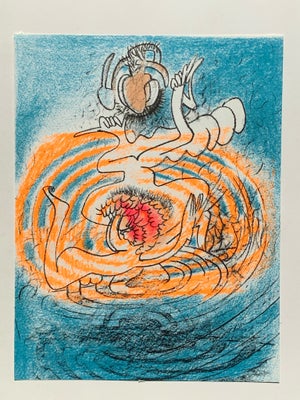 Originalt litografi , Roberto Matta, b: 24 h: 31, Skøn original litografi af Roberto Matta. Hommage 