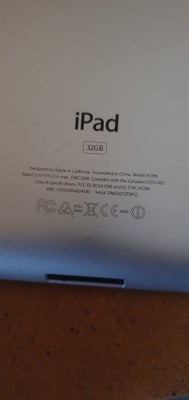 iPad, 32 GB, hvid, Defekt, Kan oplades men er defekt, jeg har heller ikke længere et Apple ID.
Displ