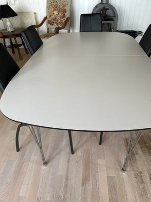 Spisebord, Laminat, Ukendt, b: 110 l: 190, Ovalt spisebord med to ekstra plader på 50 cm pr. Stk. så