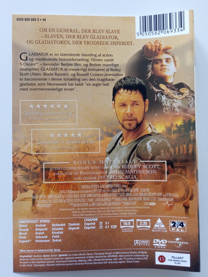 Gladiator, DVD, action