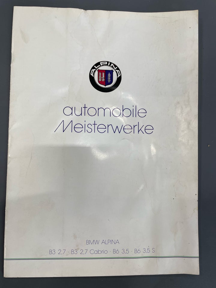 Vintage katalog BMW Alpina E30 B3 2.7+B6 , BMW Alpina