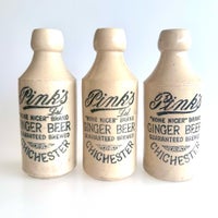 3 stk Engelske Ginger Beer flasker, Stentøj fremstillet af